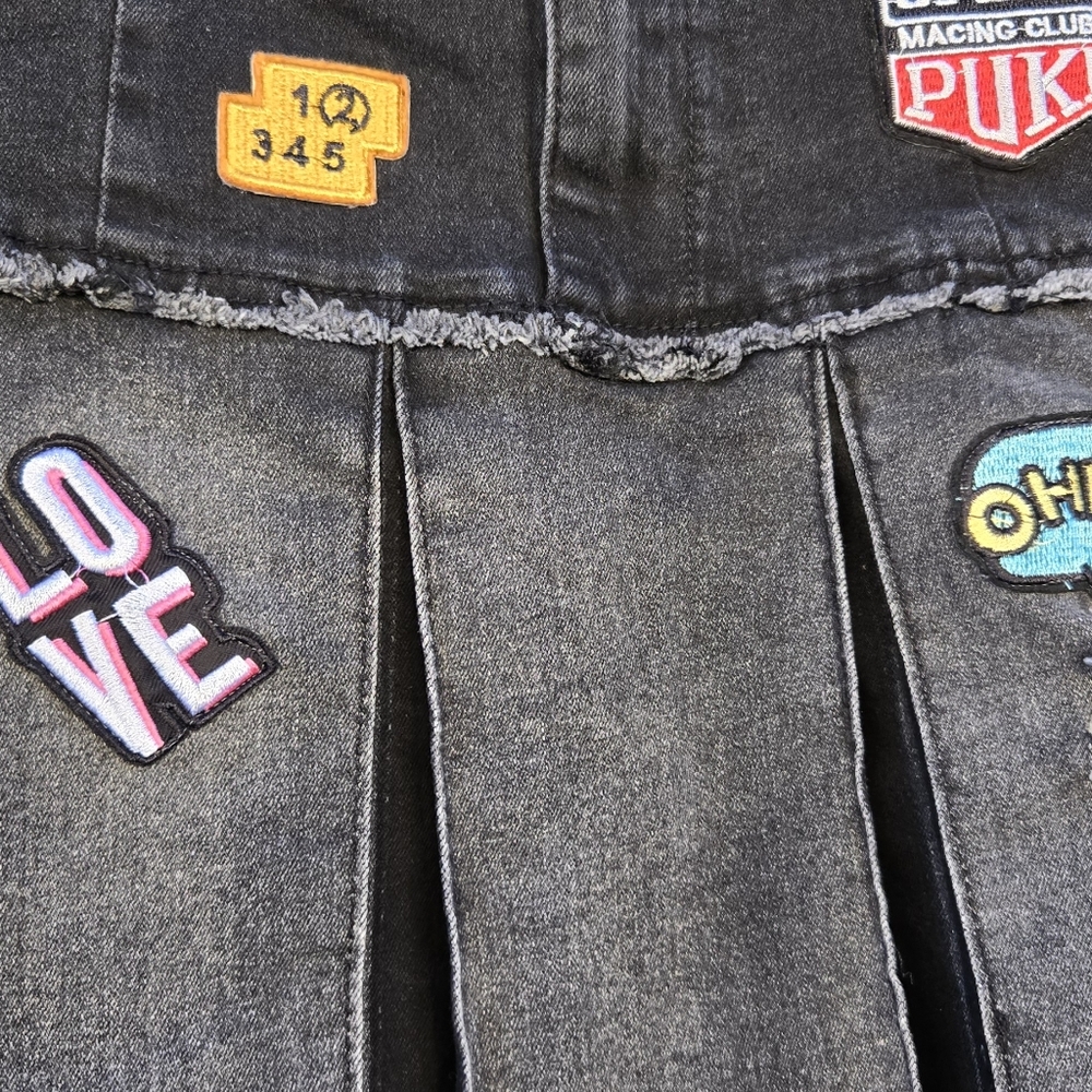 Immodel Patchwork Pleated Mini Skirt - image 3